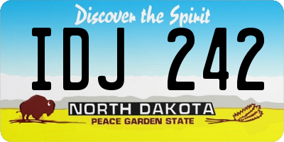 ND license plate IDJ242