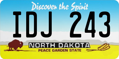 ND license plate IDJ243