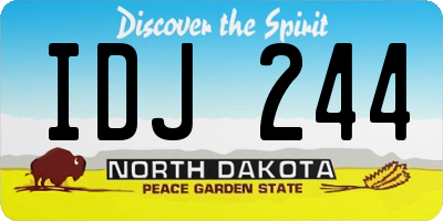 ND license plate IDJ244