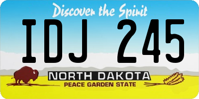 ND license plate IDJ245