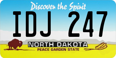 ND license plate IDJ247