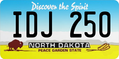 ND license plate IDJ250