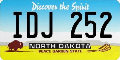 ND license plate IDJ252