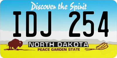 ND license plate IDJ254