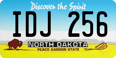 ND license plate IDJ256