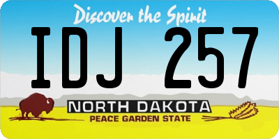 ND license plate IDJ257