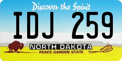 ND license plate IDJ259