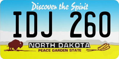 ND license plate IDJ260