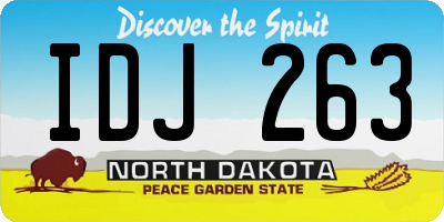 ND license plate IDJ263