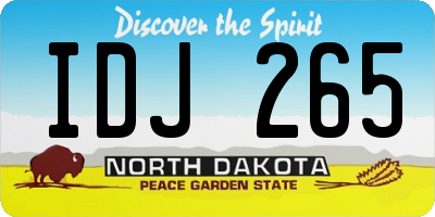 ND license plate IDJ265