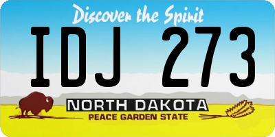 ND license plate IDJ273
