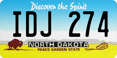 ND license plate IDJ274