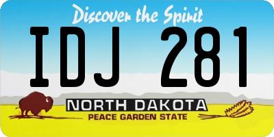 ND license plate IDJ281