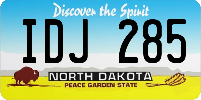 ND license plate IDJ285