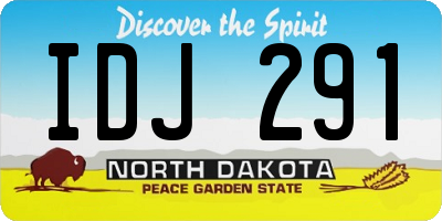 ND license plate IDJ291
