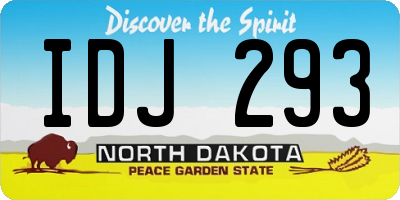 ND license plate IDJ293