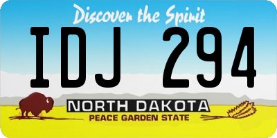 ND license plate IDJ294