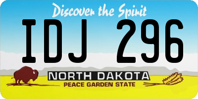 ND license plate IDJ296
