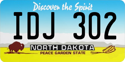 ND license plate IDJ302