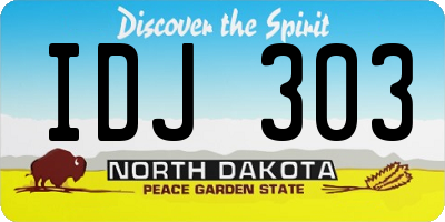 ND license plate IDJ303