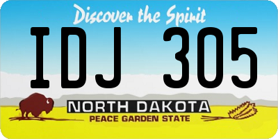 ND license plate IDJ305