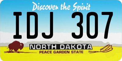 ND license plate IDJ307