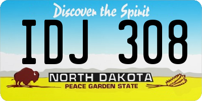 ND license plate IDJ308