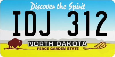 ND license plate IDJ312