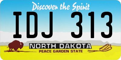 ND license plate IDJ313