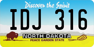 ND license plate IDJ316
