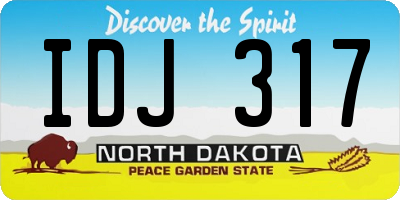 ND license plate IDJ317