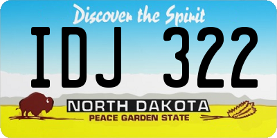 ND license plate IDJ322
