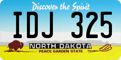 ND license plate IDJ325