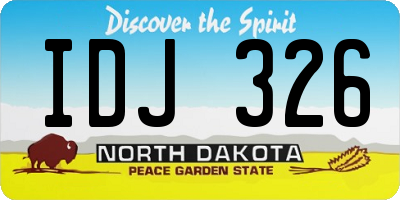 ND license plate IDJ326