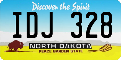 ND license plate IDJ328