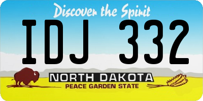 ND license plate IDJ332