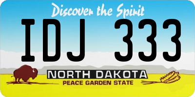 ND license plate IDJ333