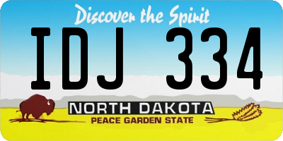 ND license plate IDJ334