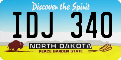 ND license plate IDJ340