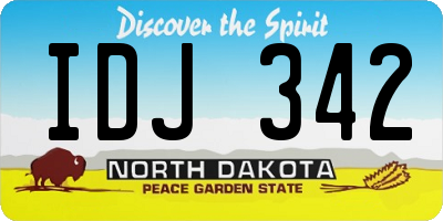 ND license plate IDJ342