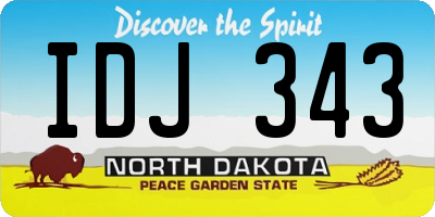 ND license plate IDJ343