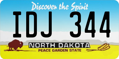 ND license plate IDJ344