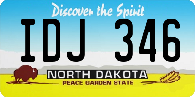 ND license plate IDJ346
