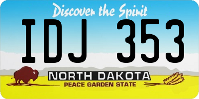 ND license plate IDJ353