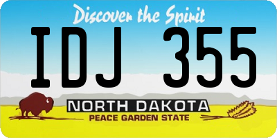 ND license plate IDJ355