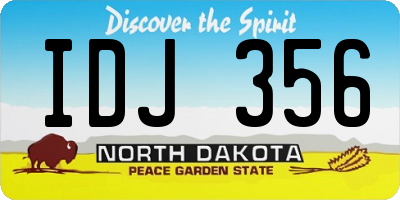 ND license plate IDJ356
