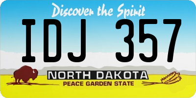 ND license plate IDJ357