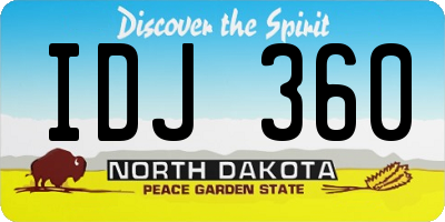 ND license plate IDJ360