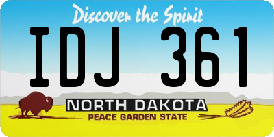 ND license plate IDJ361