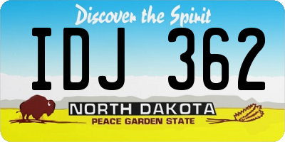 ND license plate IDJ362